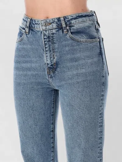 Frame Signature Ruler Trousers Belt Loops Design In Blue