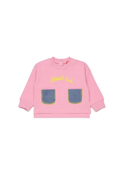 Diesel Crewneck Sweatshirt With Logo In Pink