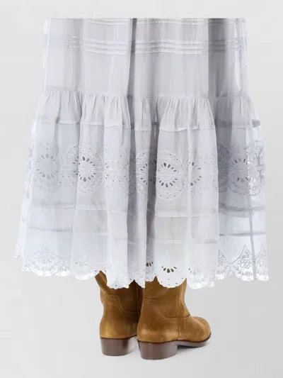 Isabel Marant Étoile Pauline Tiered Lace High Waist Skirt In White