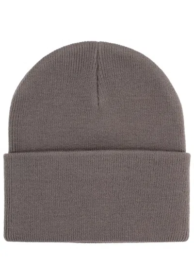 Carhartt Wip Logo Patch Beanie In Brown