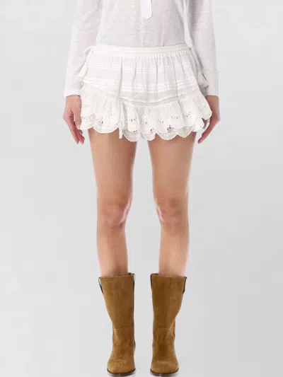 Isabel Marant Étoile Layered Shorts Lace Trim Tassel Detail In White