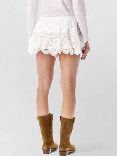 Isabel Marant Étoile Layered Shorts Lace Trim Tassel Detail In White