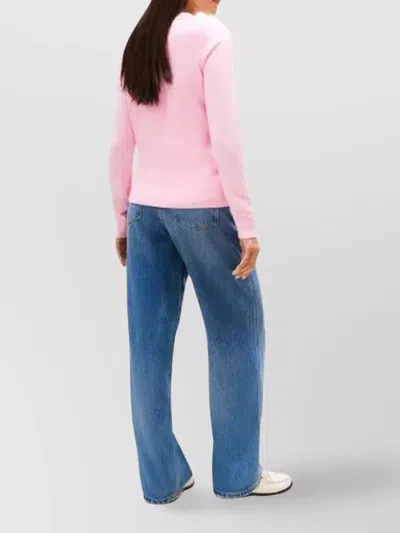 Tommy Hilfiger Knitwear With Ribbed Cuffs And Hem In Pink