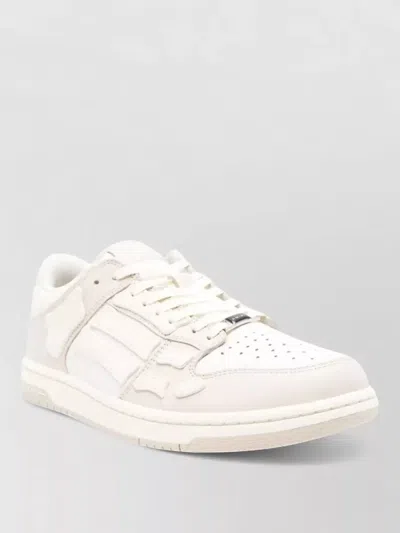 Amiri Skel Top Low White Sneakers With Skeleton Patch In Leather Man In White