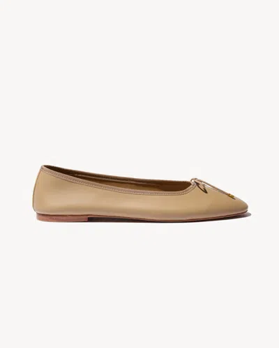 Nili Lotan Leather Ballet Flat In Sand