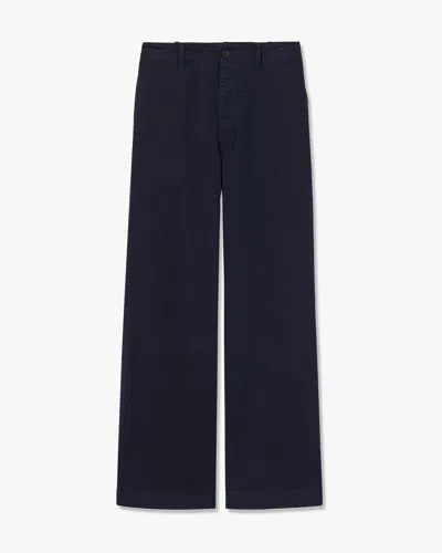 Nili Lotan Leon Cotton Boy Pant In Blue