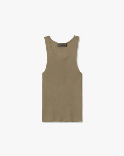 Nili Lotan Lottie Silk Knit Tank In Green