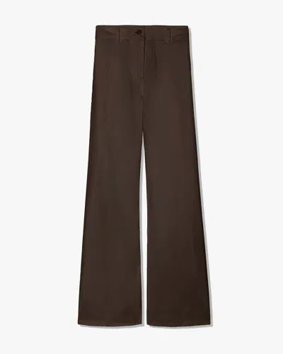 Nili Lotan Megan Cotton Pant In Brown