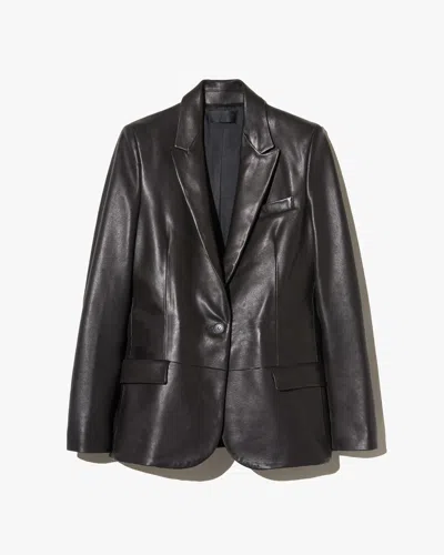 Nili Lotan Belmonde Leather Tailored Jacket In Black