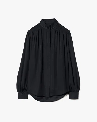Nili Lotan Revi Silk Blouse In Black