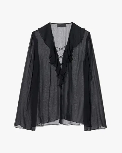 Nili Lotan Gisella Silk Blouse In Black