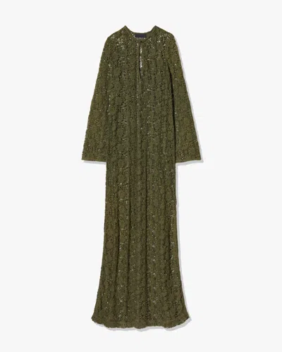 Nili Lotan Della Crocheted Cotton Maxi Dress In Green