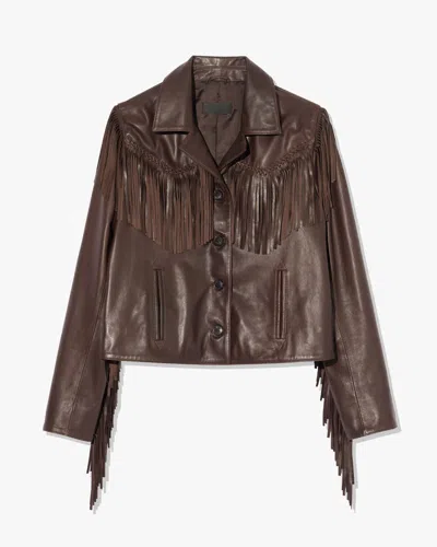 Nili Lotan Eloi Leather Jacket In Brown