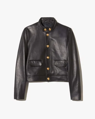 Nili Lotan Hadley Leather Cropped Jacket In Black