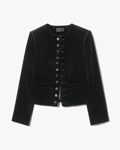 Nili Lotan Patti Velvet Short Jacket In Black