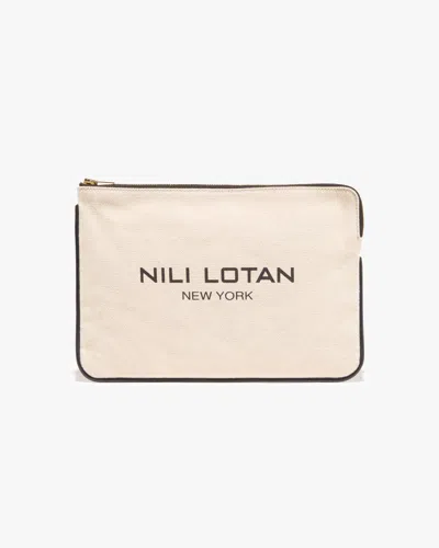 Nili Lotan Canvas Pouch In Brown