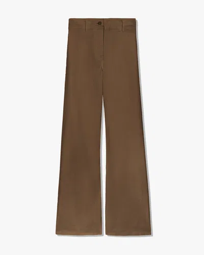 Nili Lotan Megan Cotton Pant In Brown
