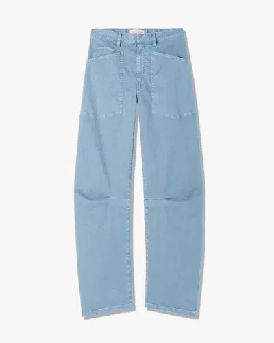 Nili Lotan Shon Cotton Pant In Blue