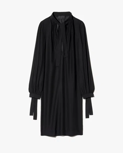 Nili Lotan Vada Tie Neck Silk Dress In Black