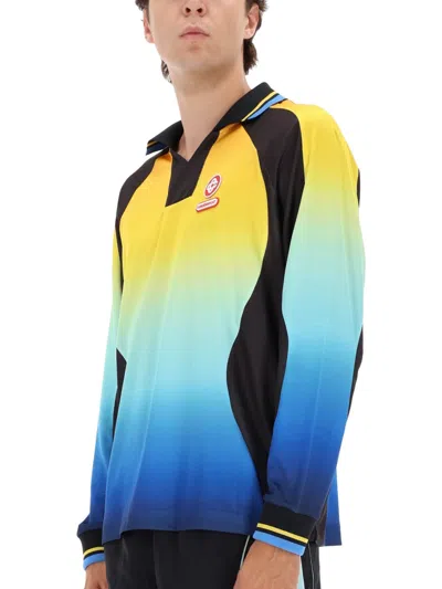 Casablanca Long Sleeve Gradient Polo Shirt In Multi