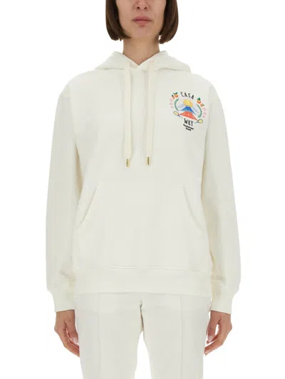 Casablanca "casaway Mountain" Sweatshirt In White