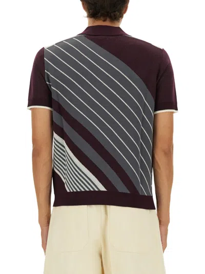 Casablanca "diagonal" Tennis Polo Shirt In Purple