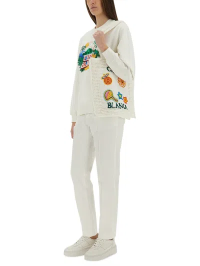 Casablanca Home Beach Wave Sweatshirt In White