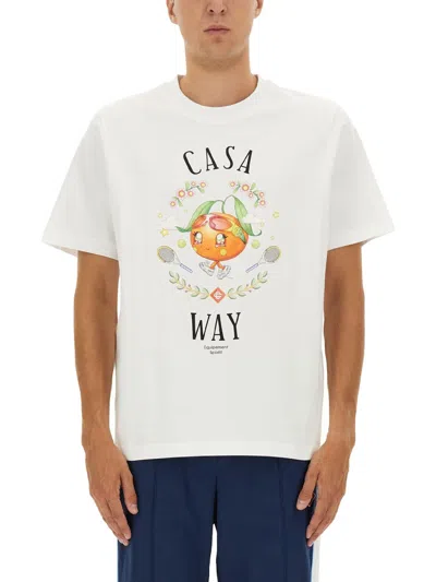 Casablanca Print T-shirt In White