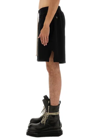 Champion X Rick Owens Cotton Shorts In Black