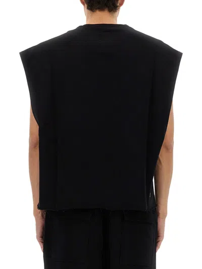 Champion X Rick Owens Cropped Micro Tatlin T Shirt In Black