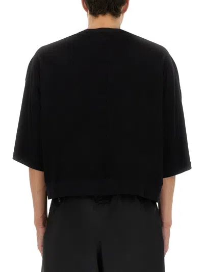 Champion X Rick Owens Tommy Cropped T Shirt In Black