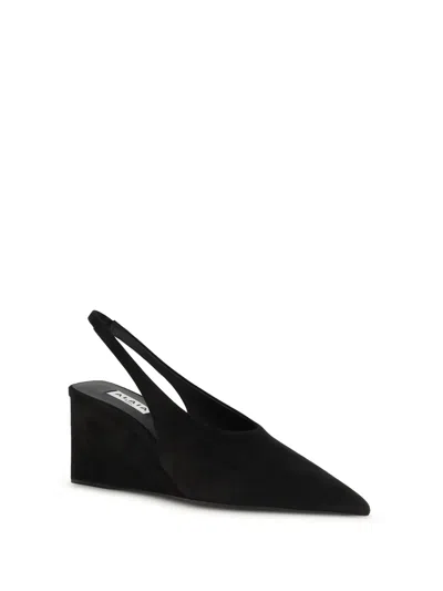 Alaïa Cube 75 Wedge Slingback Suede Pumps In Black