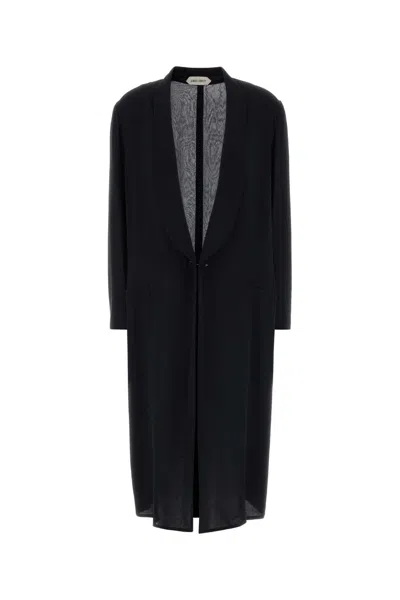 Alberta Ferretti Women Black Crepe Coat In Black
