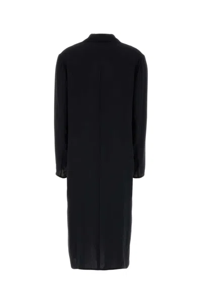 Alberta Ferretti Women Black Crepe Coat In Black