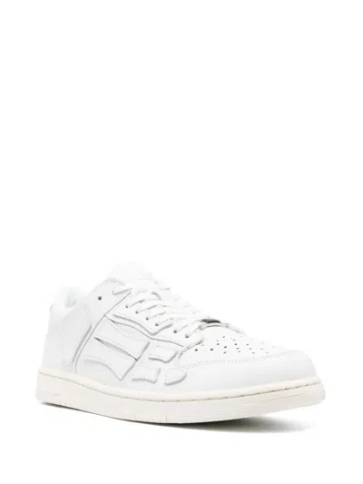 Amiri Pacific Bones Leather Panelled Sneakers In White