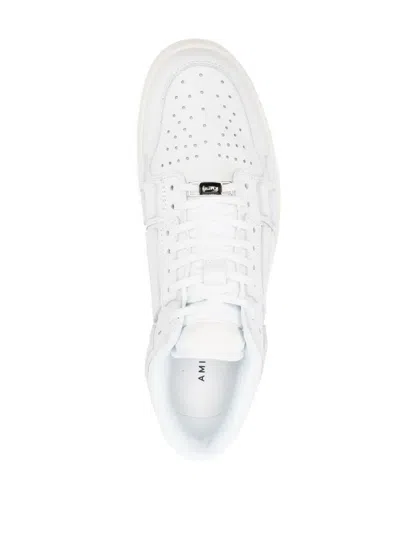 Amiri Pacific Bones Leather Panelled Sneakers In White