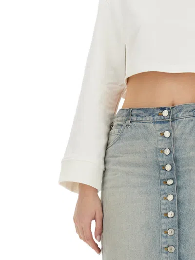 Courrèges Courreges Cropped Sweatshirt In White