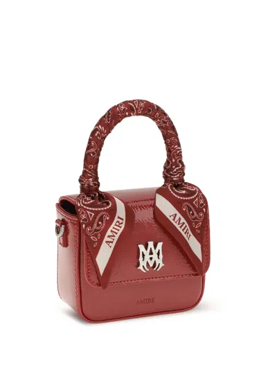 Amiri Red Calf Leather Bos Taurus Shoulder Bag In Red