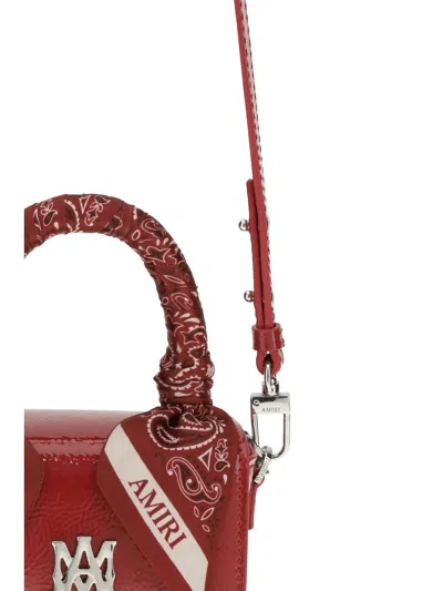 Amiri Red Calf Leather Bos Taurus Shoulder Bag In Red