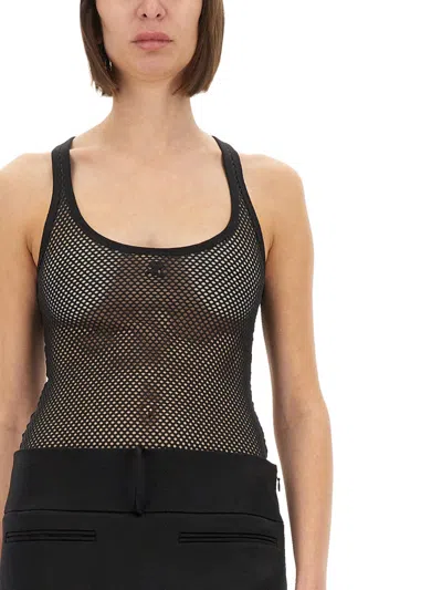 Courrèges Courreges Mesh Tank Top In Black