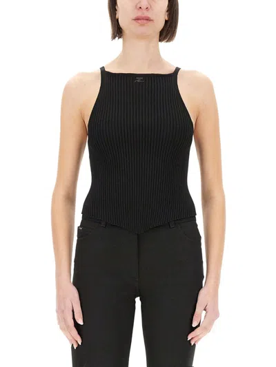 Courrèges Courreges Ribbed Tank Top In Black