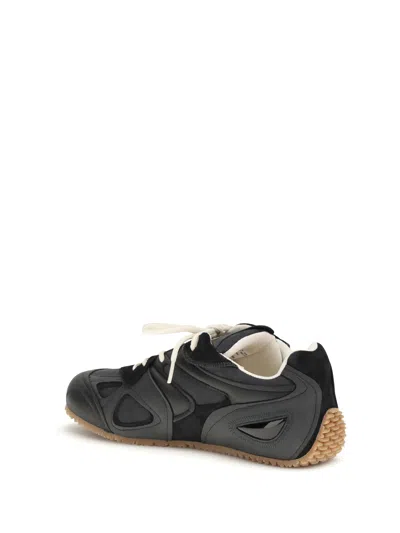 Axel Arigato Slow Runner Black Sneaker With Insert Design And Grooved Sole In Leather And Suede Man In Multi