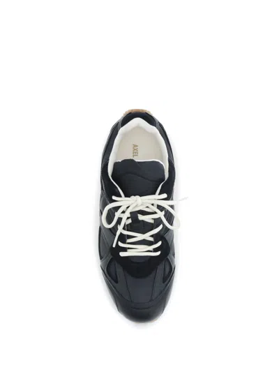 Axel Arigato Slow Runner Black Sneaker With Insert Design And Grooved Sole In Leather And Suede Man In Multi