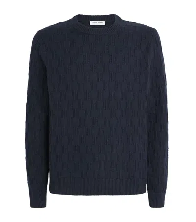 Samsoe & Samsoe Organic Cotton-wool Sabrodie Sweater In Blue