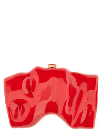 Cult Gaia Clutch Scrunch In Red