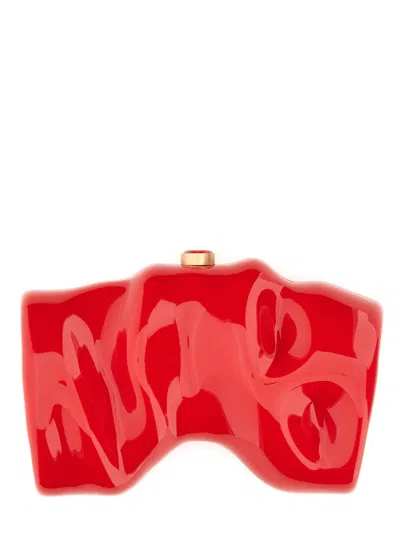 Cult Gaia Clutch Scrunch In Red