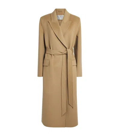 Acne Studios Wool-cashmere Belted Coat In Brown
