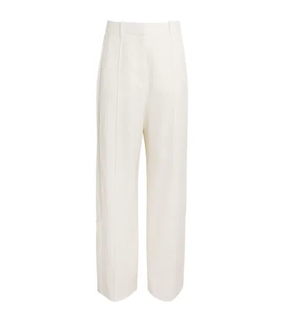 Camilla And Marc Satin Alabata Suit Trousers In White