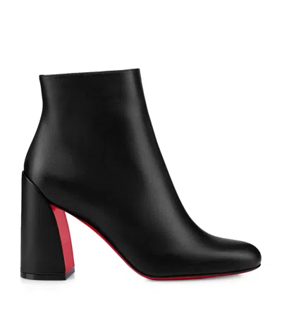 Christian Louboutin Turela Leather Side-zip Red Sole Booties In Multi