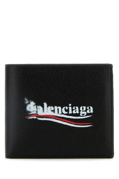 Balenciaga Men Cash Sq Fold Co Wal In Black